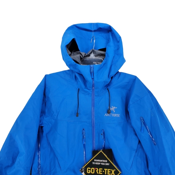 Arc'teryx Traverse Jacket Blue Goretex Pro Light Shell Men L Hooded Full Zip NEW - Picture 5 of 16